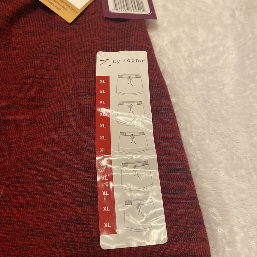 NWT Z BY ZOBHA Size XL Skort Wine Space Dye Elastic Waist Pull On Tie Waist - Picture 4 of 14